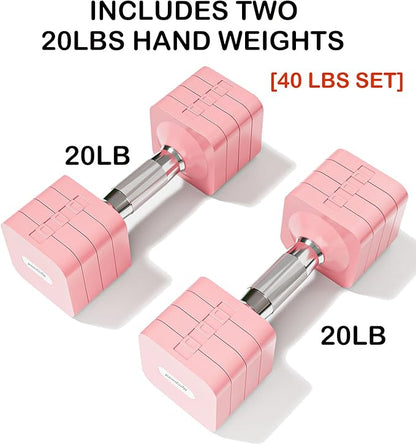 15LB 20LB 40LB 50LB Adjustable Dumbbell Set Free Weights Dumbbells Set for Women Men Hand Weights