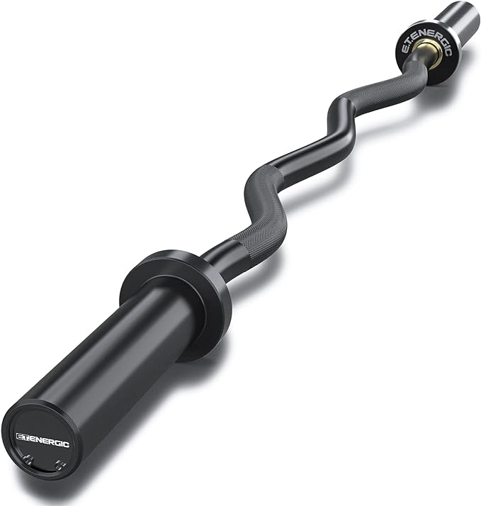 47" Olympic EZ Curl Bar 500-lbs Capacity Steel Barbell Suitable for 2" Weight Plates, 2-Inch Curl
