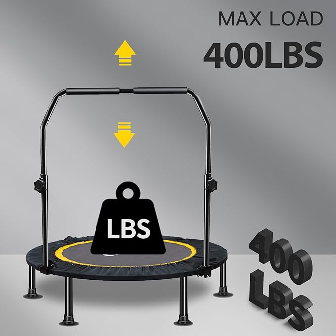 CLORIS 40in Folding Trampoline Mini Trampoline Rebounder Trampoline for Adults Fitness Trampoline
