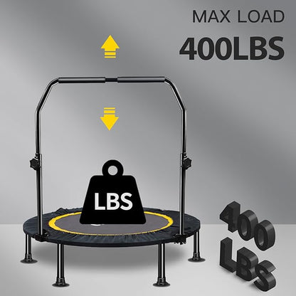 CLORIS 40in Folding Trampoline Mini Trampoline Rebounder Trampoline for Adults Fitness Trampoline