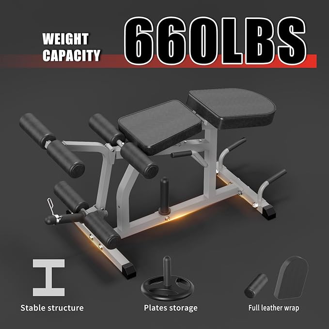 2-in-1 Adjustable Leg Extension and Curl Machine, Easy Transition, Home Gym Leg Machine, Weight