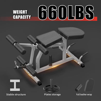 2-in-1 Adjustable Leg Extension and Curl Machine, Easy Transition, Home Gym Leg Machine, Weight