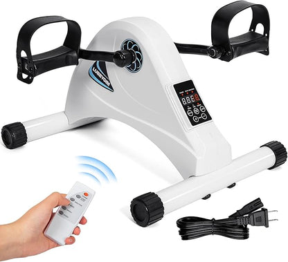 Motorized Mini Exercise Bike Pedal Exerciser for Seniors Rehab Training, LUBBYGIM Electric Under