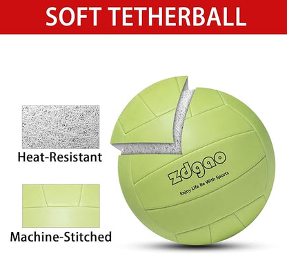 Portable Tetherball-Glow in The Dark Replacement Tether Ball with Carabiner, Ball Pump with Needle