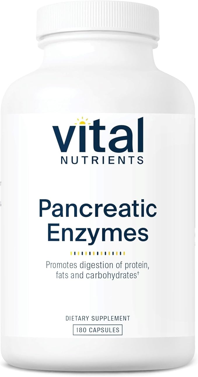 Vital Nutrients Pancreatic Enzymes 1000mg (Full Strength) | Pancreatin Digestion Supplement with