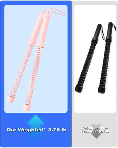2PCS Weighted Ropeless Battle Ropes for Home Gym, Heavy Duty Arm Exerciser for Strength Training