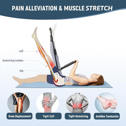 Hamstring Stretcher for Knee Extension & Pain Relief, Adjustable Low Back, Calf, Leg & Hip