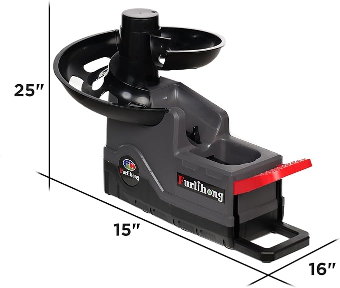 Furlihong 691BH Baseball Softball Toss Machine, Foot-Operated, No Power Needed, 4 Adjustable Gears