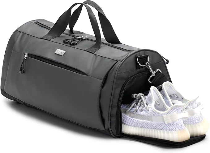 TOPDesign Gym Bag for Women & Men, Unisex Duffel Bag with Shoe Compartment & Wet Pocket for Travel