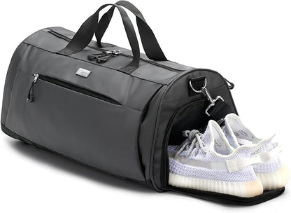TOPDesign Gym Bag for Women & Men, Unisex Duffel Bag with Shoe Compartment & Wet Pocket for Travel