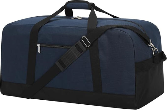 55L Large Duffle Bag for Men Travel - 25 inch Weekender Duffel Bag with Hard Bottom - Navy