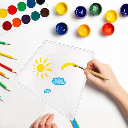 DIY Kites for Kids Kite Making Kit Bulk, Decorating Coloring Kite Party Pack,White Diamond Kite Kits