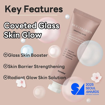 daymellow Rice Collagen Wrapping Mask 2.36 fl. oz / 70ml ??Korean Peel-Off Facial Mask with