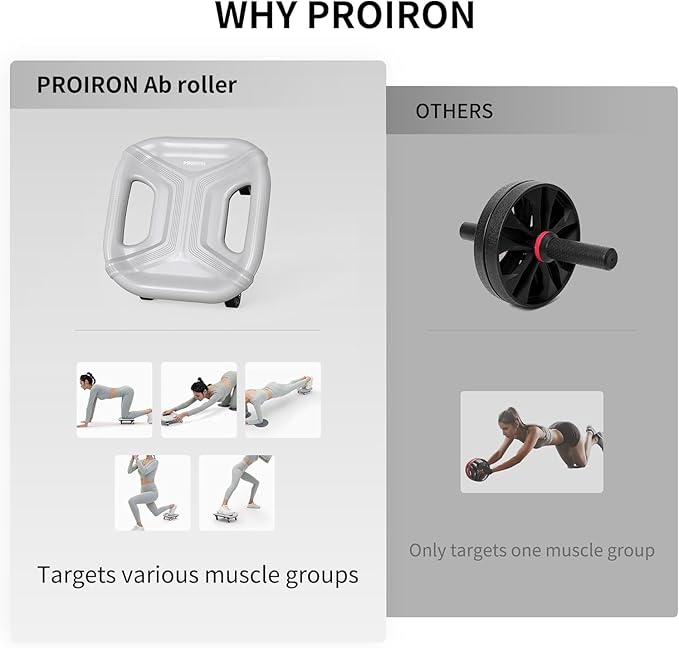 PROIRON Ab Roller with Knee Pads for Abs Workout, Multifunctional Ab Roller Wheel for Abs Workout