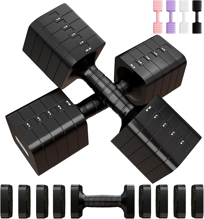 Adjustable Dumbbell Set for Women Men 16LB 20LB Hand Weights Dumbbells Sets Woman Exercise Fitness