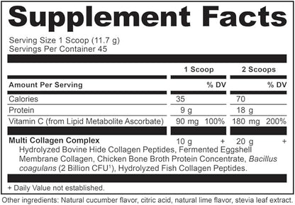 Ancient Nutrition Collagen Powder Protein, Multi Collagen Protein, Cucumber Lime, Hydrolyzed