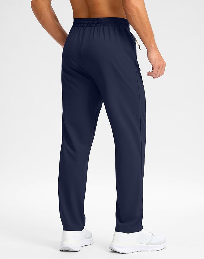Pudolla Men's Lightweight Hiking Pants Quick-Dry Outdoor Sweatpants with Zipper Pockets for Casual