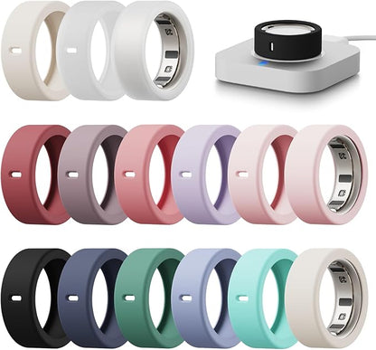 15 Pack Cover Compatible with Oura Ring Gen 4/Gen 3 Horizon/Gen 3 Heritage, Anti-Scratch Silicone