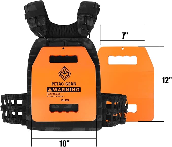 PETAC GEAR Tactical Weights Plates For Weighted Vest For Men Workout,5/10/15/20 LBS Weight Strength