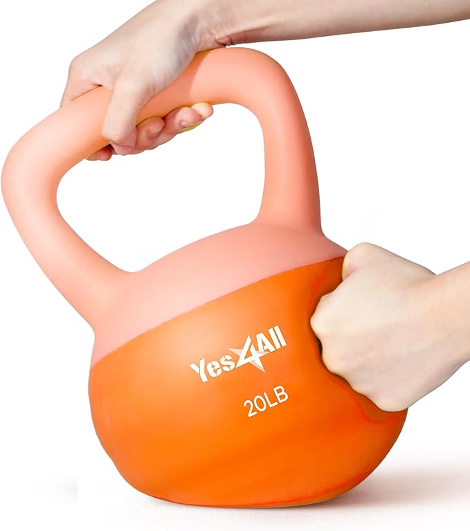 Yes4All Soft Kettlebell, PVC Kettlebells Exercise Weights & Color-Coded Strength Training