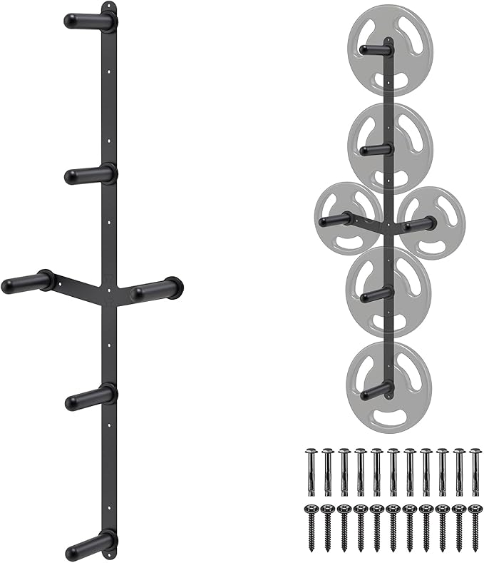 "Kipika Weight Plate Storage Rack - Wall Mounted Weight Plate Holder with Durable Steel
