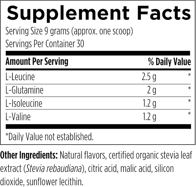Designs for Health BCAA Powder with L-Glutamine - Branched Chain Amino Acids Powder + L-Glutamine