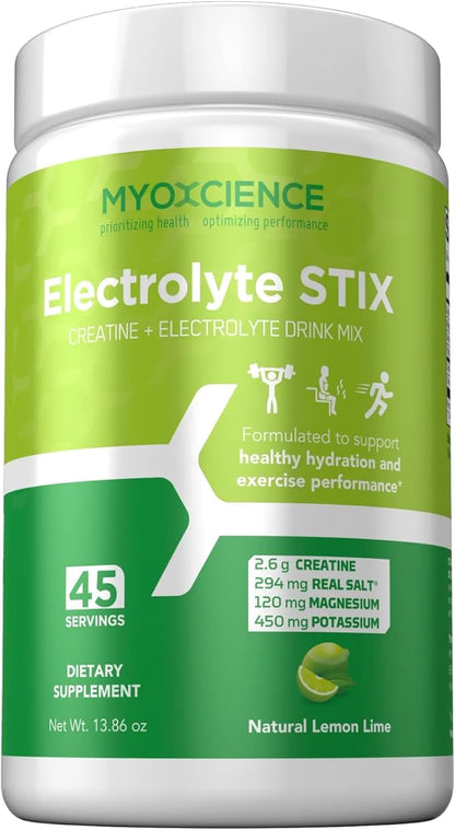 MYOXCIENCE Electrolyte STIX | Creatine Electrolyte Powder | Recovery from Exercise & Muscle