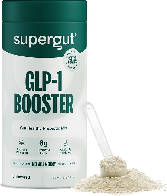 Supergut Gut Healthy GLP-1 Booster - High Fiber GLP-1 Supplement Powder for Women & Men