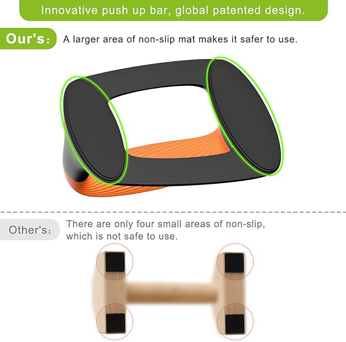 Kipika Push Up Bars, Pushup Stands With Thickened Soft Plastic Handle, Stable and Non-Slip Base