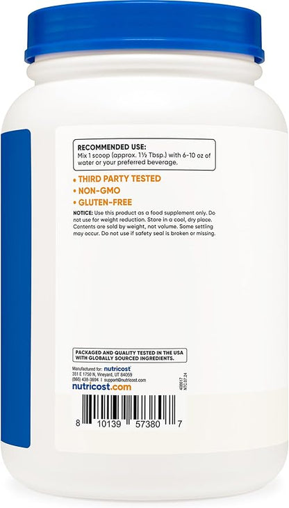 Nutricost Soy Protein Isolate Powder, 2 LB Unflavored - 10 Grams of Protein Per Serving, Vegan
