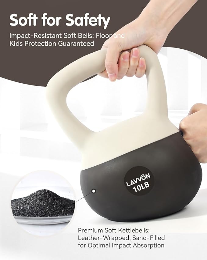 Soft Kettlebell - Cushioned Impact-Resistant Base and Anti-Slip, Kettle bell Anti-Slip Grip Weight