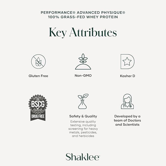 Shaklee - Performance® Advanced Physique® 100% Grass-Fed Whey Protein: Fast-Absorbing Formula - 20g