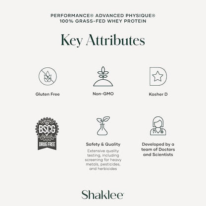 Shaklee - Performance® Advanced Physique® 100% Grass-Fed Whey Protein: Fast-Absorbing Formula - 20g