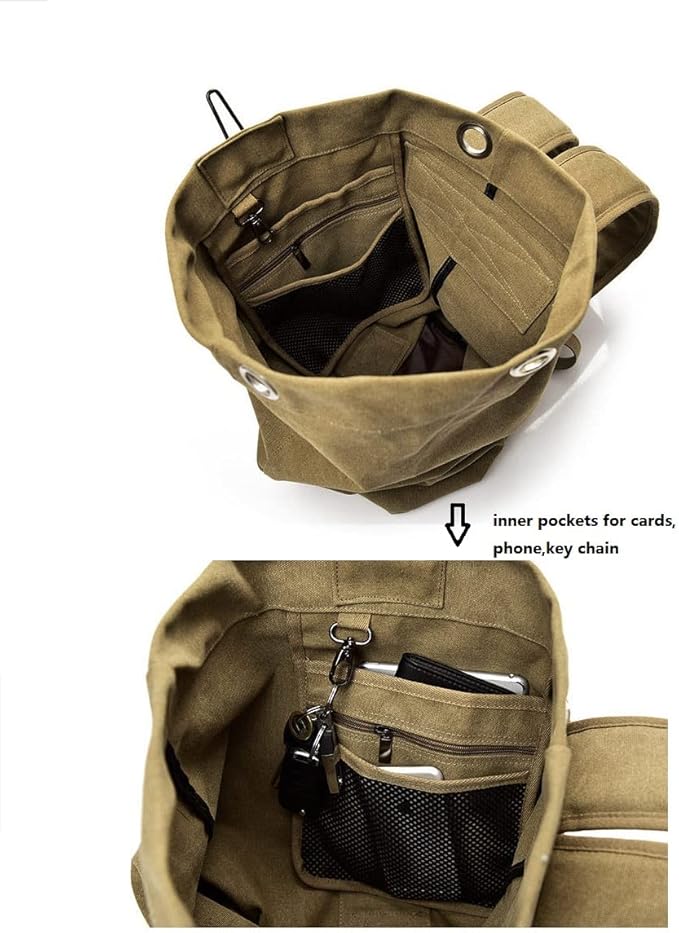 Large Capacity Travel Climbing Bag Tactical Military Duffel Bag Top Load Double Strap Canvas