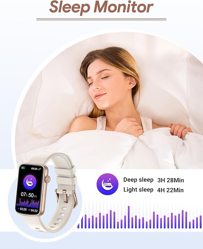 RUIMEN Fitness Tracker, Fitness Watches for Women Men with Heart Rate Monitor Blood Oxygen Sleep