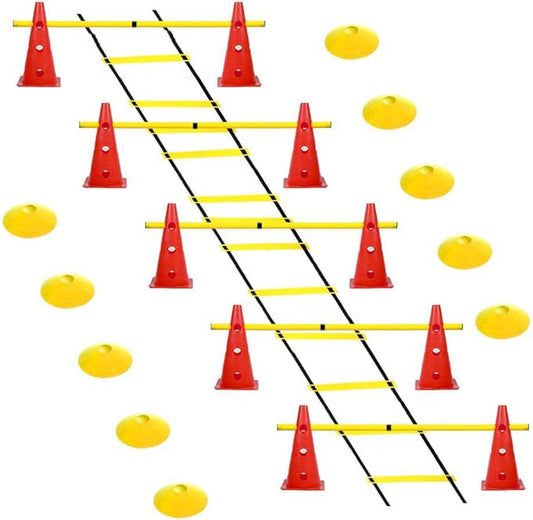 Hurdle Ladder Triangle Marker Cone Pad Disk Hurdle Multifunctional Set