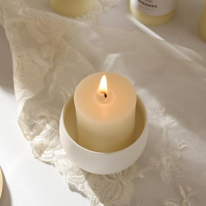 6PCS Beeswax Pillar Candles,Large Handmade Pure Beeswax Candle,Long Lasting Burn Time，Unscented