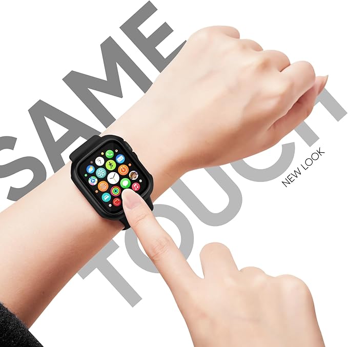 Compatible for Apple Watch Series 11 10 Band 46mm and Case with Screen Protector, Soft Silicone