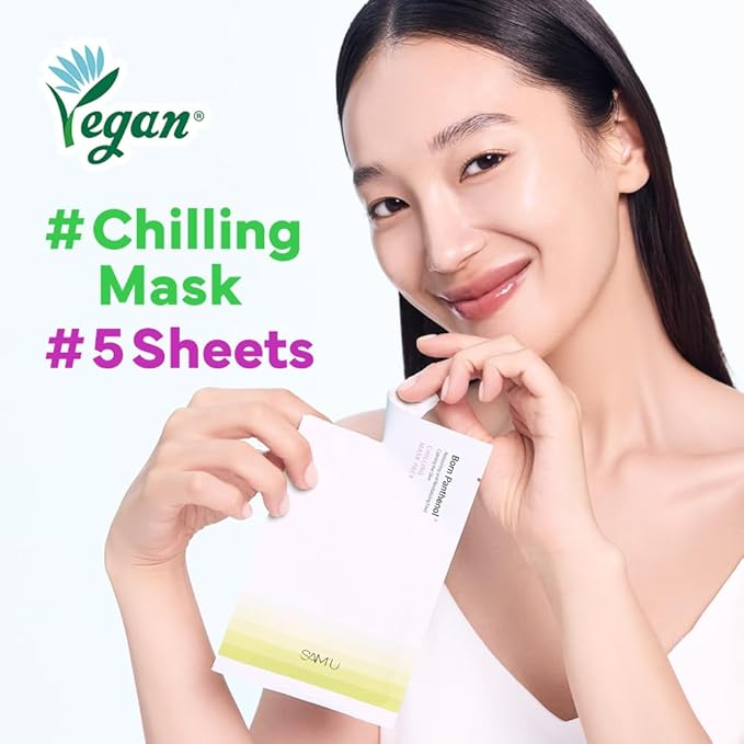 SAM'U Born Panthenol Chilling Mask ??Korean Facial Sheet Mask with Birch Sap & Xylitol for Deep