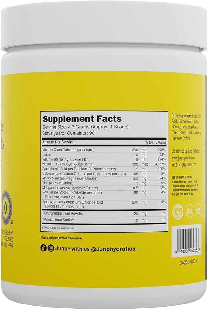 JUNP Electrolytes Powder No Sugar No Carbs – Fresh Squeezed Lemonade Drink Mix - Potassium & Salt