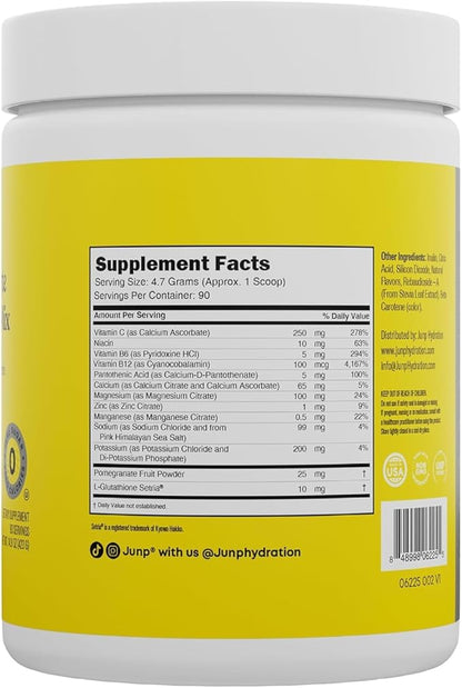 JUNP Electrolytes Powder No Sugar No Carbs – Fresh Squeezed Lemonade Drink Mix - Potassium & Salt