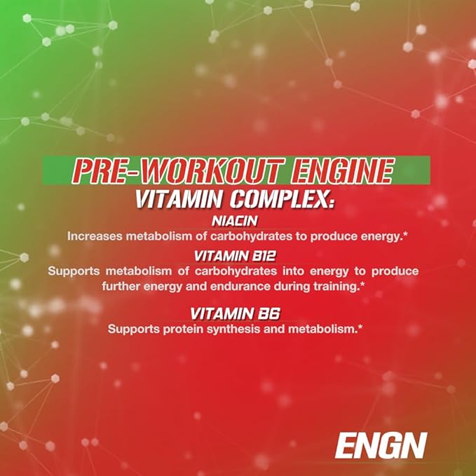 EVL Intense Pre Workout with Creatine - ENGN Energizing Pre Workout for Men Powder Drink for