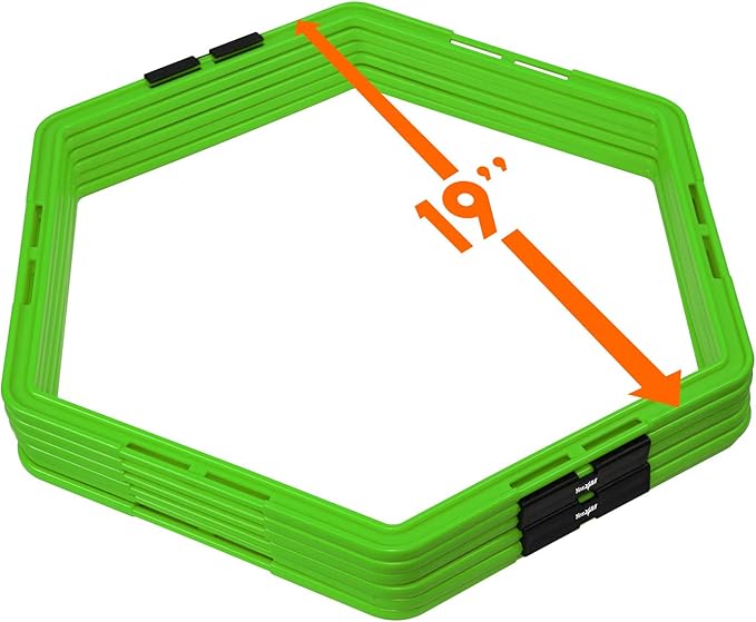 Yes4All Hex Agility Rings/Speed Rings with Carrying Bag – Hexagon Rings, Agility Hurdles for