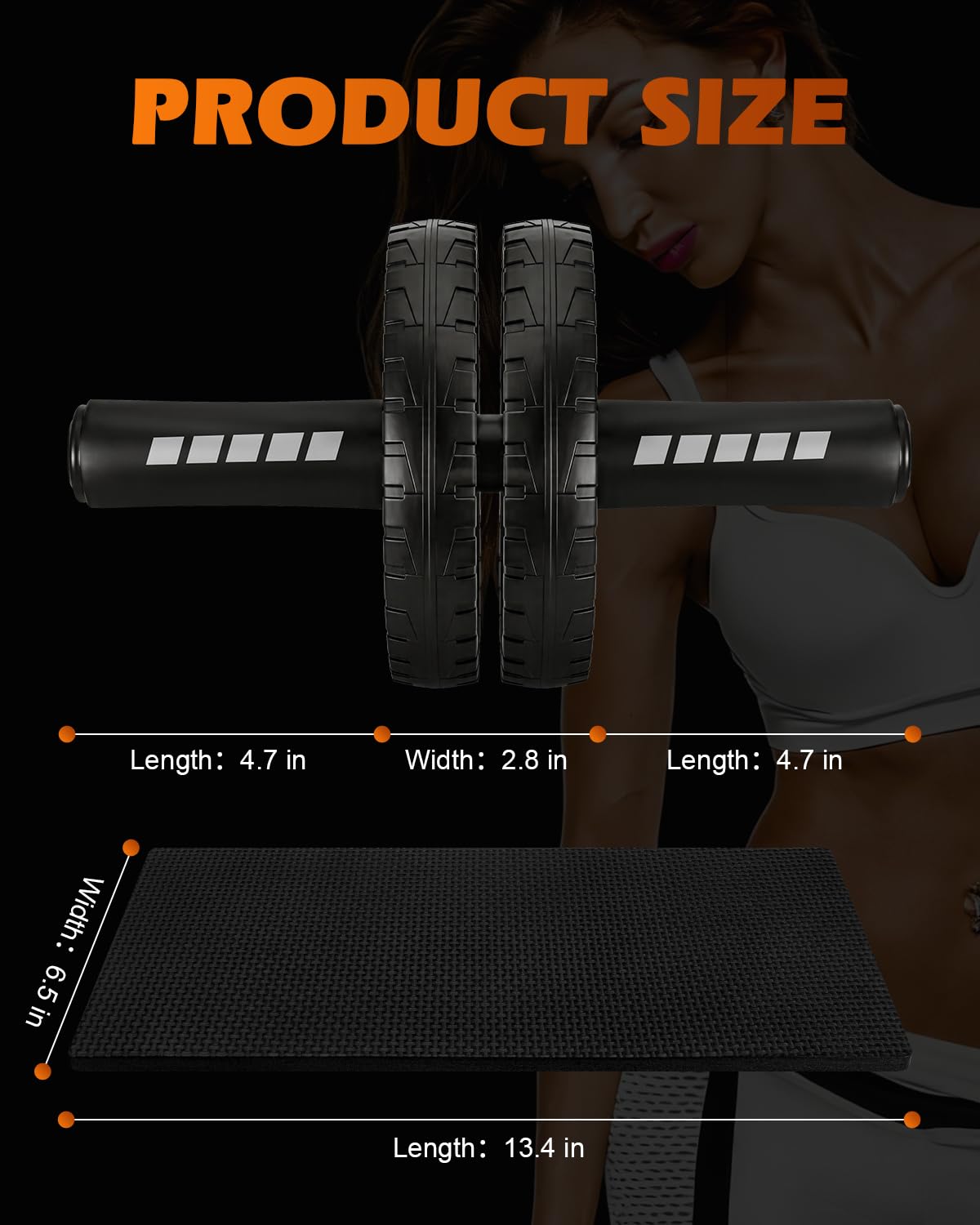 Citufuol Upgraded Ab Roller Wheel, Abdominal Core Workout Equipment for Home Gym with Knee Pad