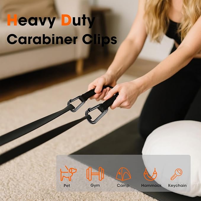 Carabiner Clip, 900 LBS 2.5" Iron Heavy Duty Caribeaners for Hammocks, Camping Accessories, Hiking