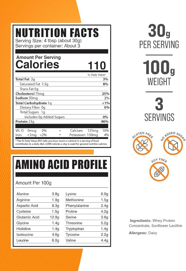 BulkSupplements.com Whey Protein Concentrate Powder - Whey Protein Powder Supplement, Unsweetened