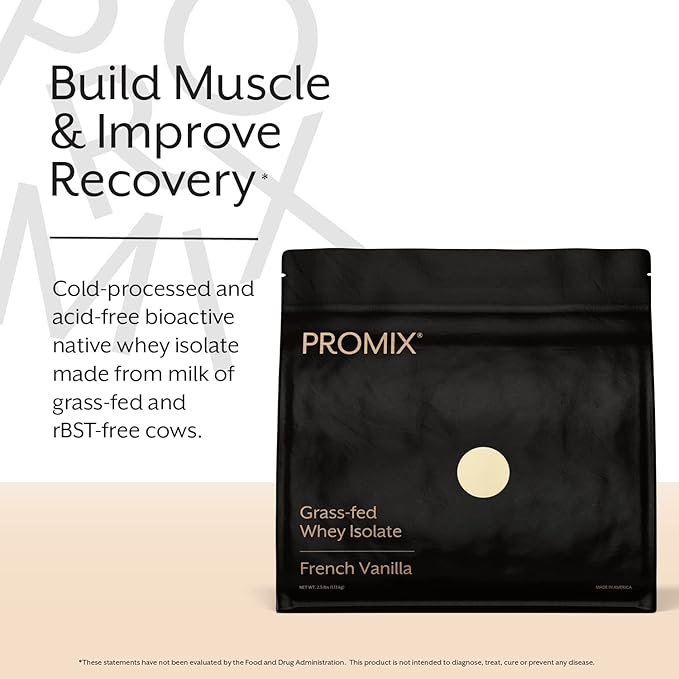 ProMix Nutrition Whey Protein Isolate Powder, Vanilla - Grass-Fed - ­Post Workout Fitness &