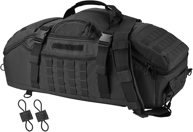 55L Large Travel Gym Duffle Bag Military Tactical Backpack, Army Pack 3 Day Bug Out Bag Rucksack