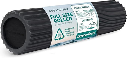 Oceanfoam Tidal Roller - Charcoal - Muscle Massage Foam Roller for Back Pain & Stretching - Firm