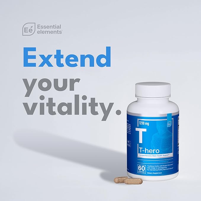 Essential Elements Male Health Supplement - Muscle Support & T-Health with DIM, Ashwagandha